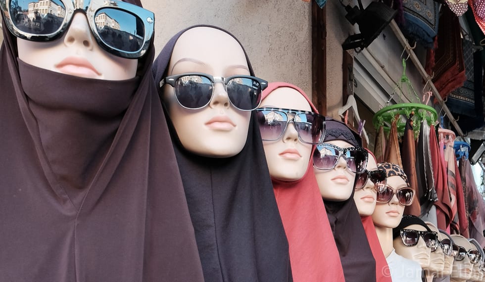 Stall selling headscarves, Istanbul, Turkey